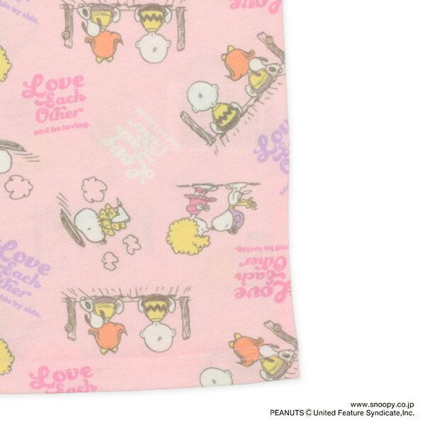 日本西松屋 - 聯名款 兩件式短袖家居服/睡衣-史努比-淺粉