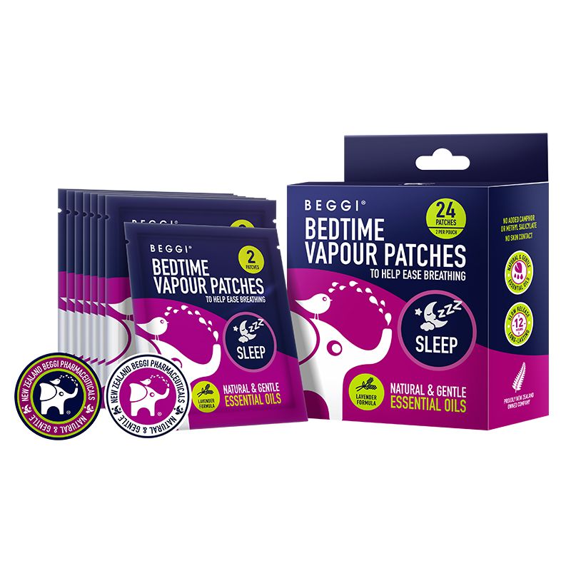 紐西蘭 BEGGI - 精油睡前貼-通用款-12包共24片/盒