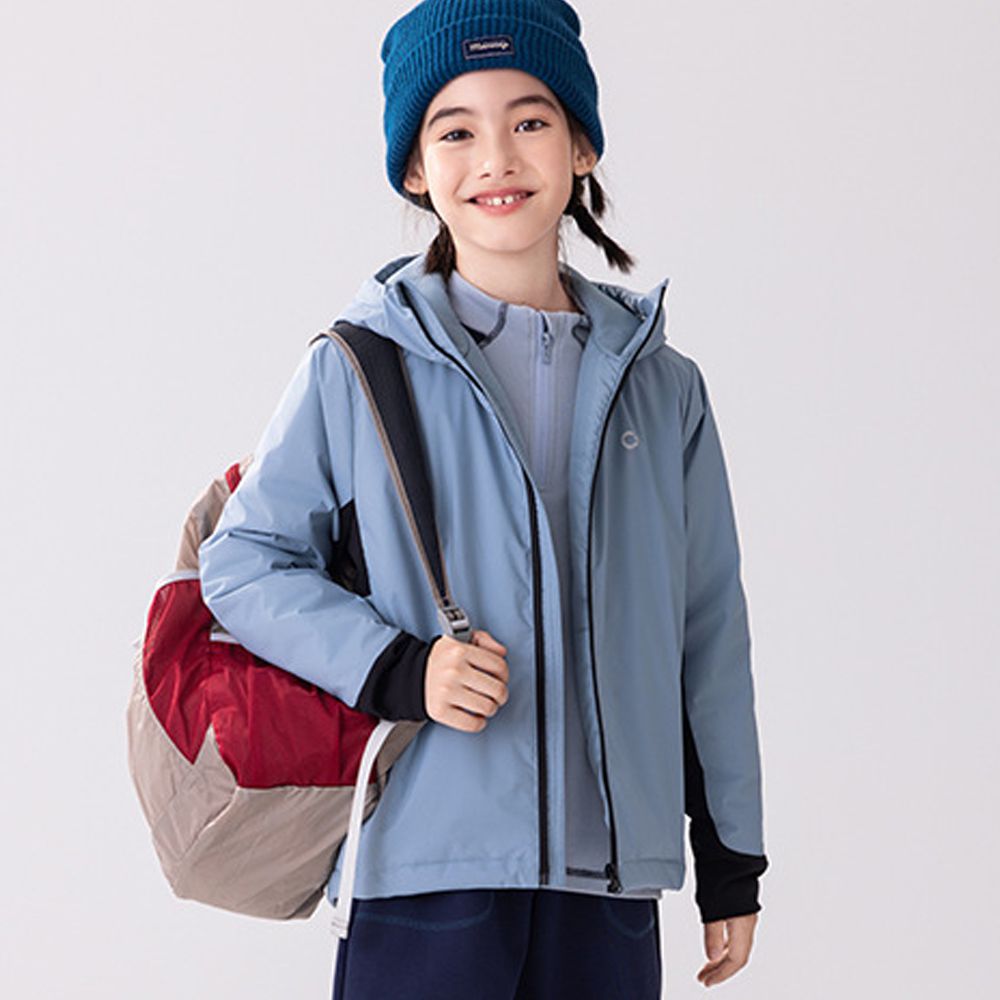 4級防水杜邦SORONA鋪棉連帽外套-藍色