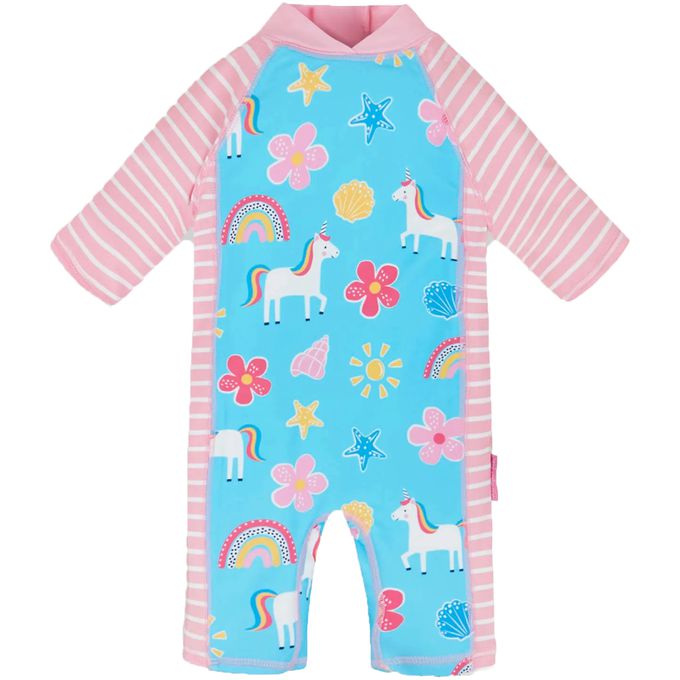 英國 JoJo Maman BeBe - 嬰幼兒/兒童連身式防曬泳裝-童話世界