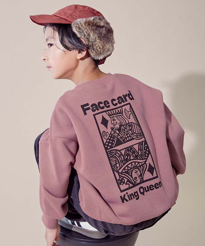 日本 devirock - 熱銷款 裏起毛落肩長袖上衣-袖logo-淺灰