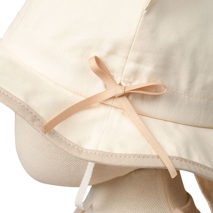 akachan honpo - 耳朵造型帽-附防曬遮陽布-象牙白色