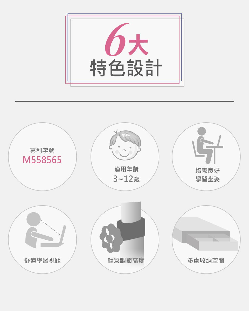 Kikimmy - 可升降成長型兒童書桌椅(桌+椅+閱讀書架)-粉 (桌子70x54x85-110 cm / 椅子33x37x65-77.5 cm)