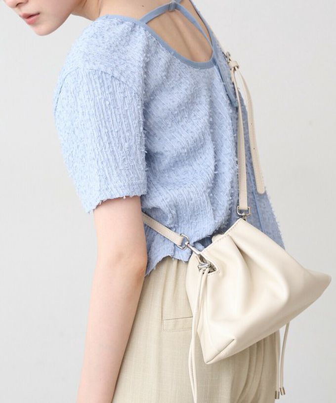 日本 Bab - 輕巧抽繩可愛感側背小包-淺藍