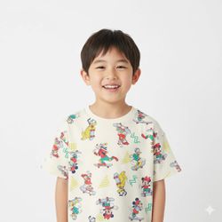 akachan honpo - 短袖T恤-迪士尼 玩滑板-象牙白色