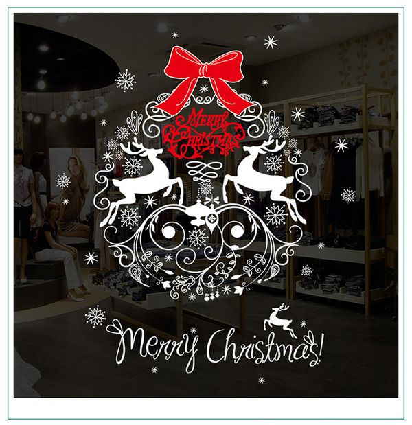 JB Design - 時尚壁貼-麋鹿聖誕窗貼-70cm*50cm