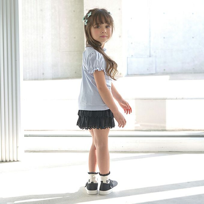 日本 Lycee mine - 滿滿層次蕾絲短裙-(內襯安全褲)-米白