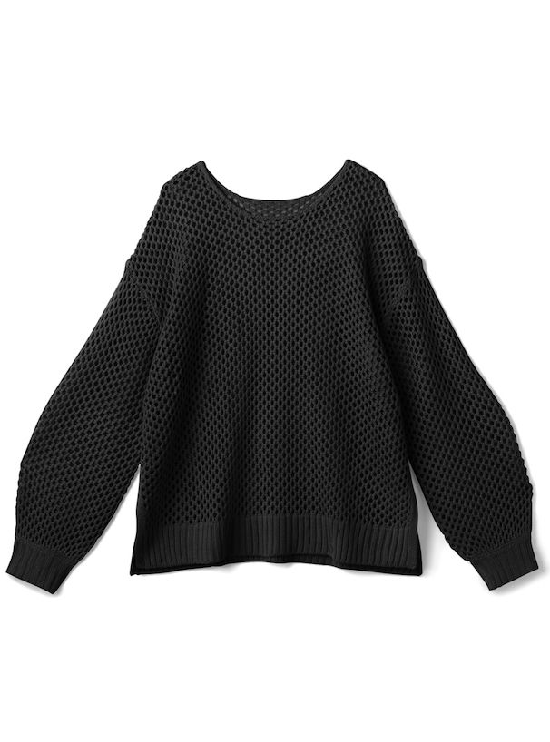 日本 GRL - 時尚鉤針洞洞罩衫/上衣-黃 (F)