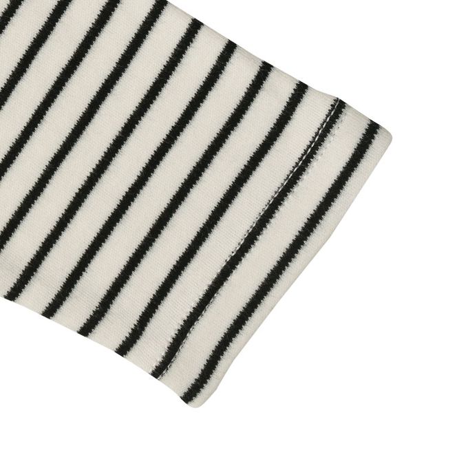 akachan honpo - 長袖T恤-胸下拼接-黑色