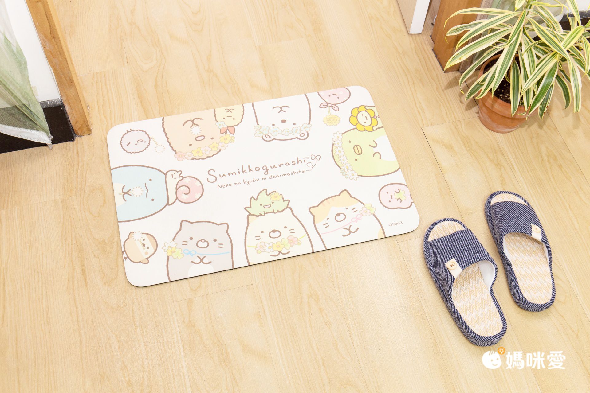 格蕾寢飾 Great Living - 義大利Fancy Belle X 角落生物《小花泡泡》抗菌可水洗軟式珪藻土強效吸水地墊 (60*39CM)