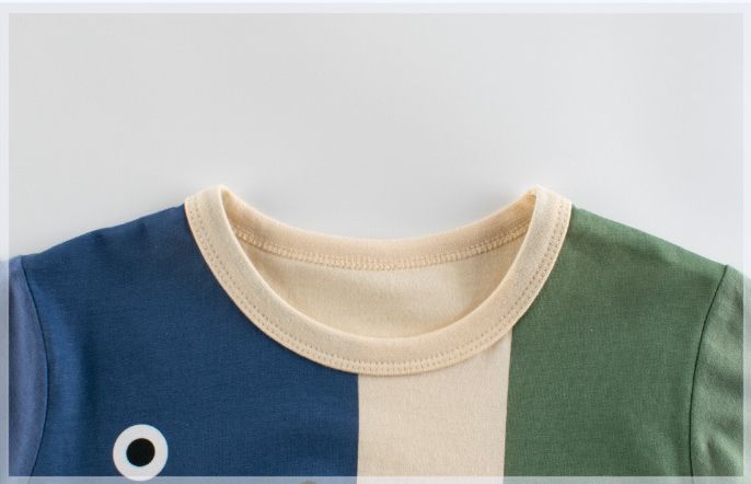 短袖棉T-顛倒恐龍-杏色