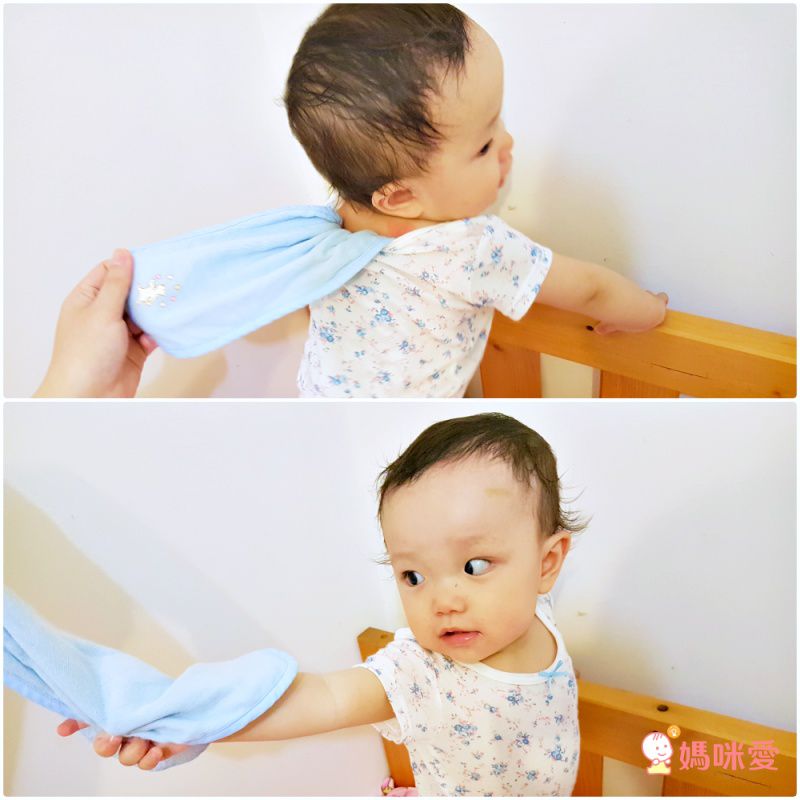 日本 Combi - mini系列-純棉紗布吸汗巾2入-愛心 (F (39x20cm))