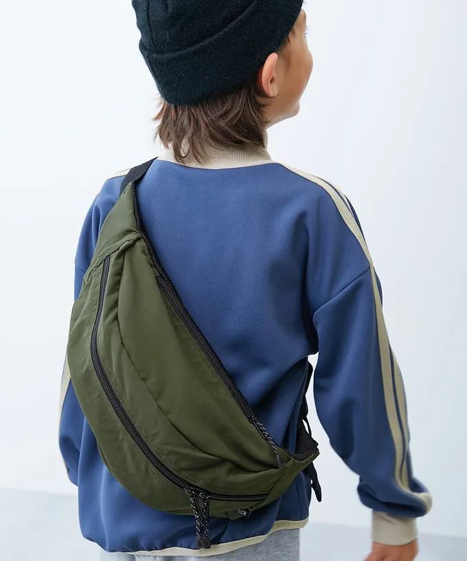 日本 devirock - 飽和色大容量側揹腰包(親子通用)-粉紅 (約17x43x11cm)