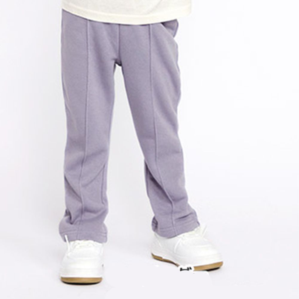 百搭舒適彈力長褲-愛心喇叭褲-紫