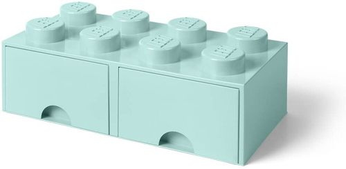樂高 LEGO® 八凸抽屜收納箱(多色可選) (水藍色)