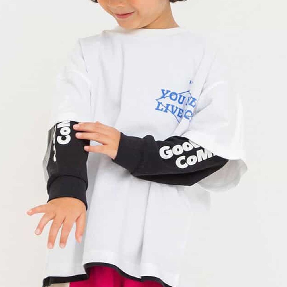 休閒標語百搭真二件式T恤組-白x黑