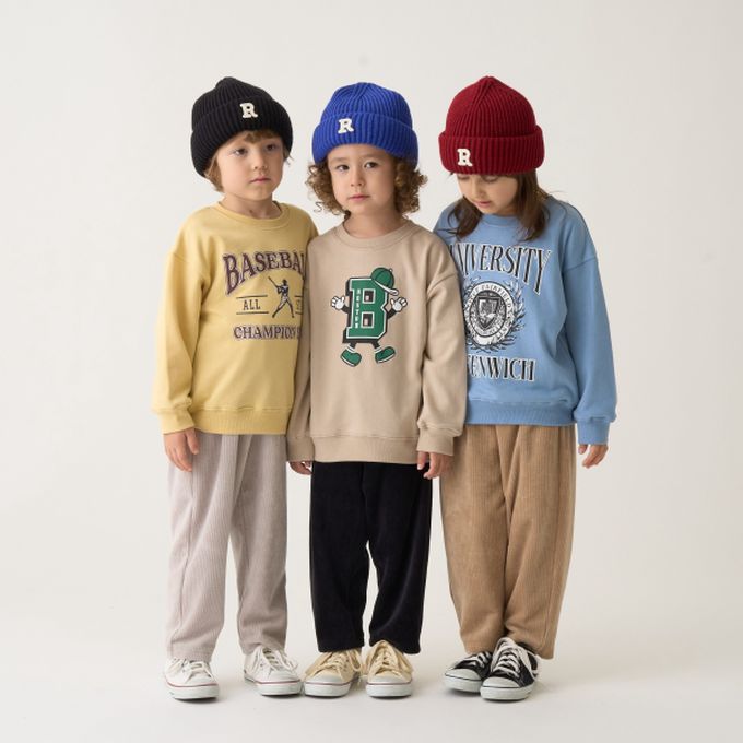 日本 b-ROOM - 舒適百搭印花長袖上衣-打棒球-淺黃