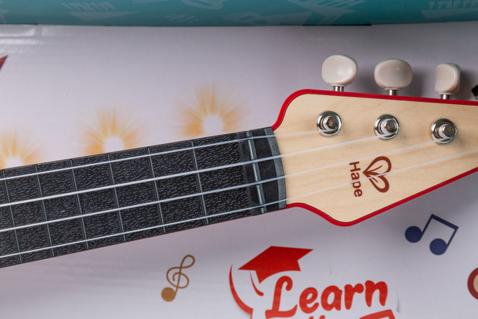 德國 Hape - 小小音樂家聲光學習烏克麗麗(紅)