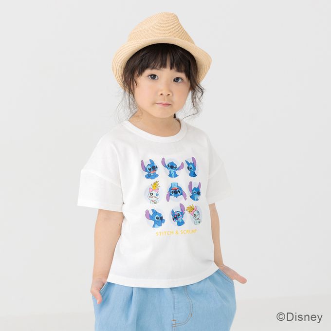 日本 Chil2 - 聯名款 100%純棉短袖上衣-卡通人物史迪奇-薄荷綠