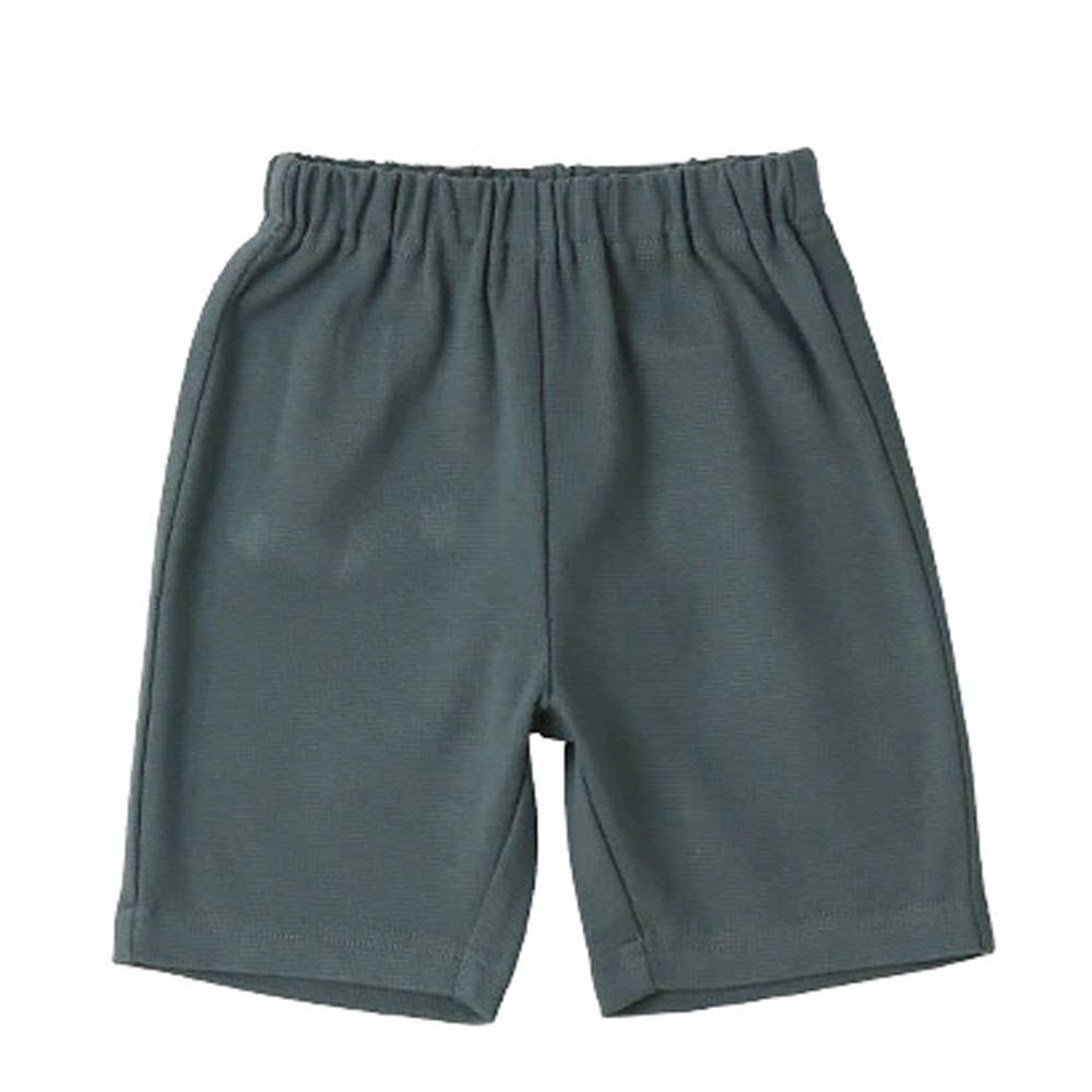 百搭印花彈力休閒短褲-素面-炭灰