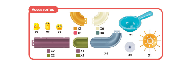 IngBaby - 48PCS水道滑滑樂 洗澡玩具