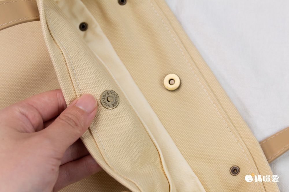 純色帆布單肩包/托特包-杏色 (33x35x7cm)