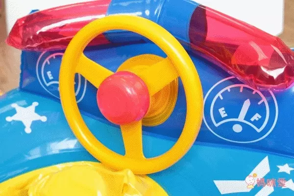 韓國救難小英雄Poli - 安寶立體汽車座圈-贈手動式打氣筒1入(顏色隨機) (適用:2-7歲、25kg以下幼兒)