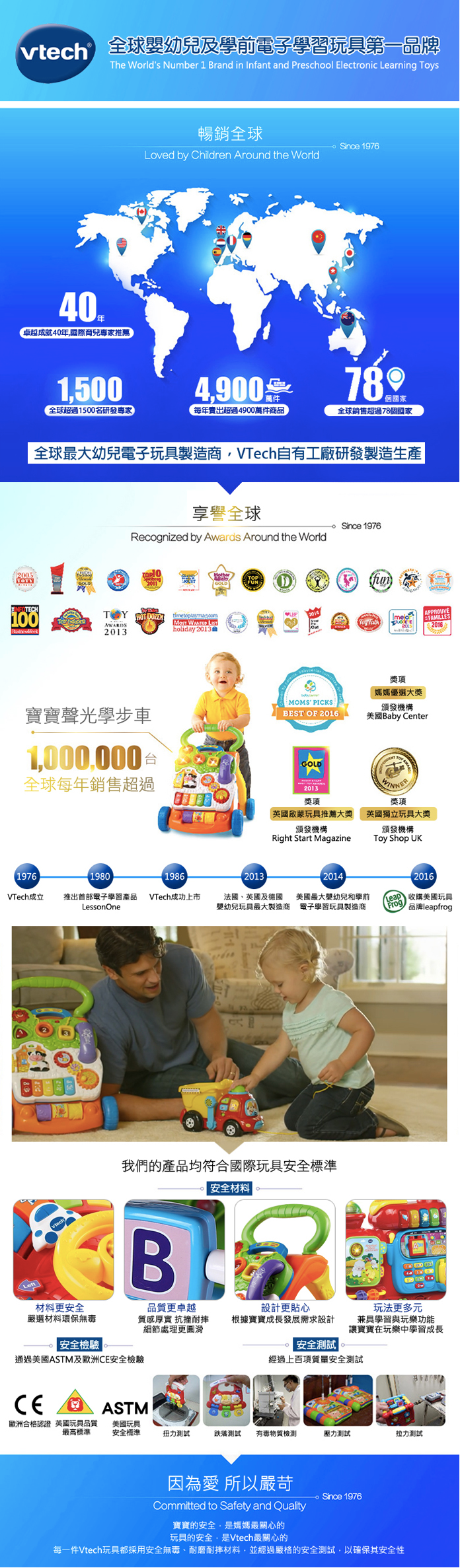 Vtech - 4合1智慧積木學習車-藍色-正版代理商公司貨