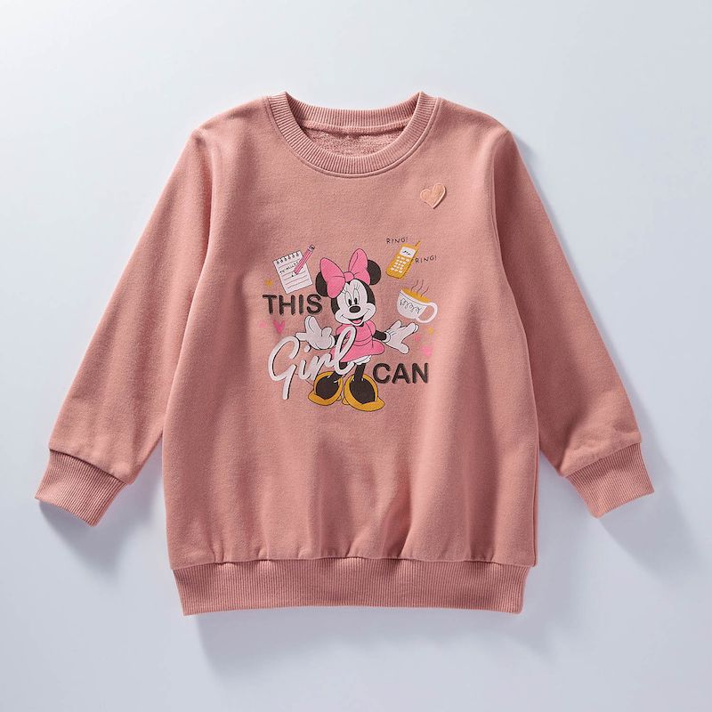 日本千趣會 - 迪士尼裏毛長袖上衣-瑪麗貓與花-奶油黃