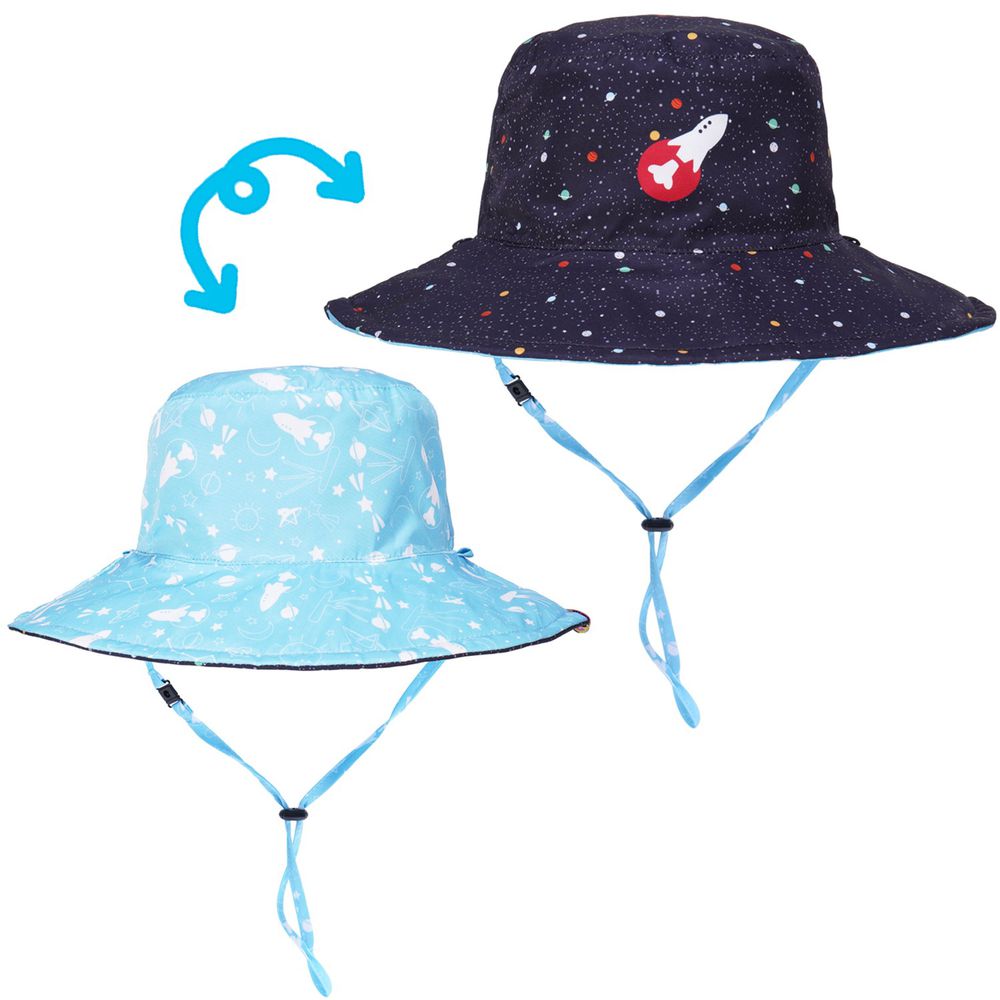 美國 Dabbawalla - 瓦拉帽-星空火箭雙面帽 (3-6歲(頭圍50-53cm))