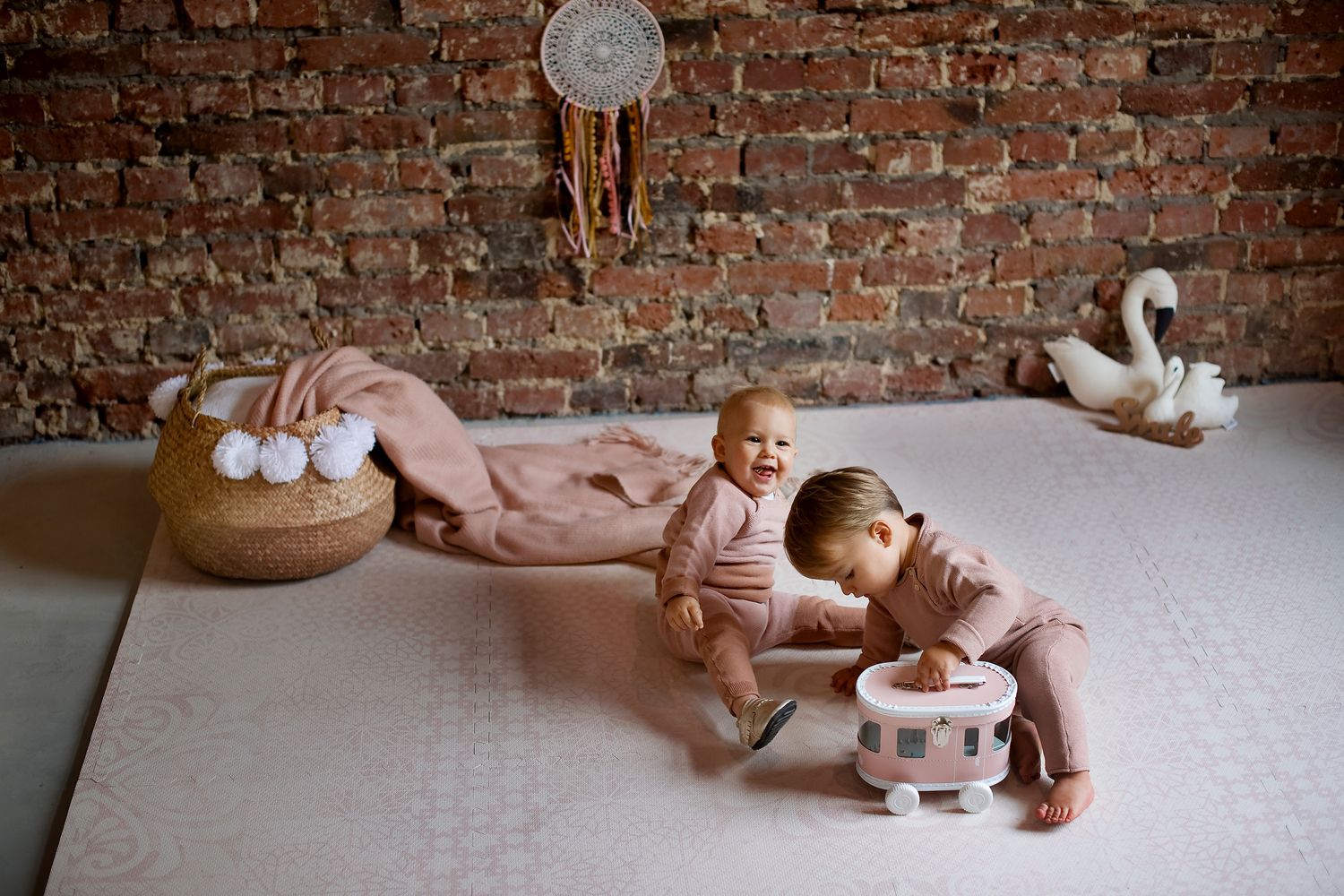 德國 toddlekind - 波斯風系列遊戲地墊-柔和粉-一組6片