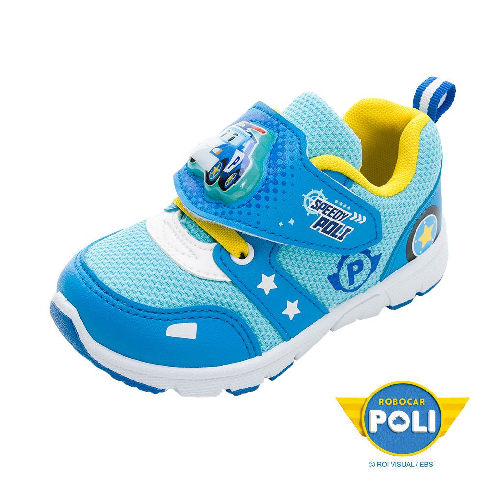 POLI 波力救援小英雄 - POLI 童鞋 電燈運動鞋 POKX34156-排汗透氣網布-藍-(小中童段)