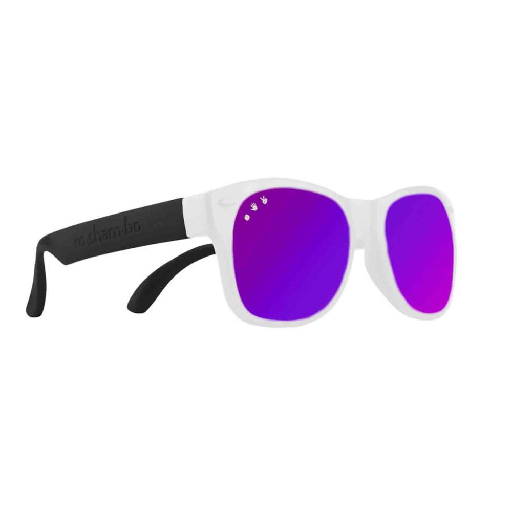 美國 Roshambo - Roshambo繽紛視界 時尚墨鏡-兒童款-黑白雙色-偏光鏡片紫 (5-12Y)