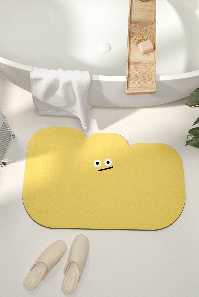 科技絨速乾防滑腳踏墊-震驚小綠花-綠色