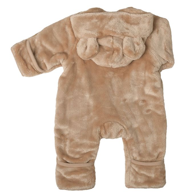 akachan honpo - 刷毛哈倫包屁衣-咖啡色