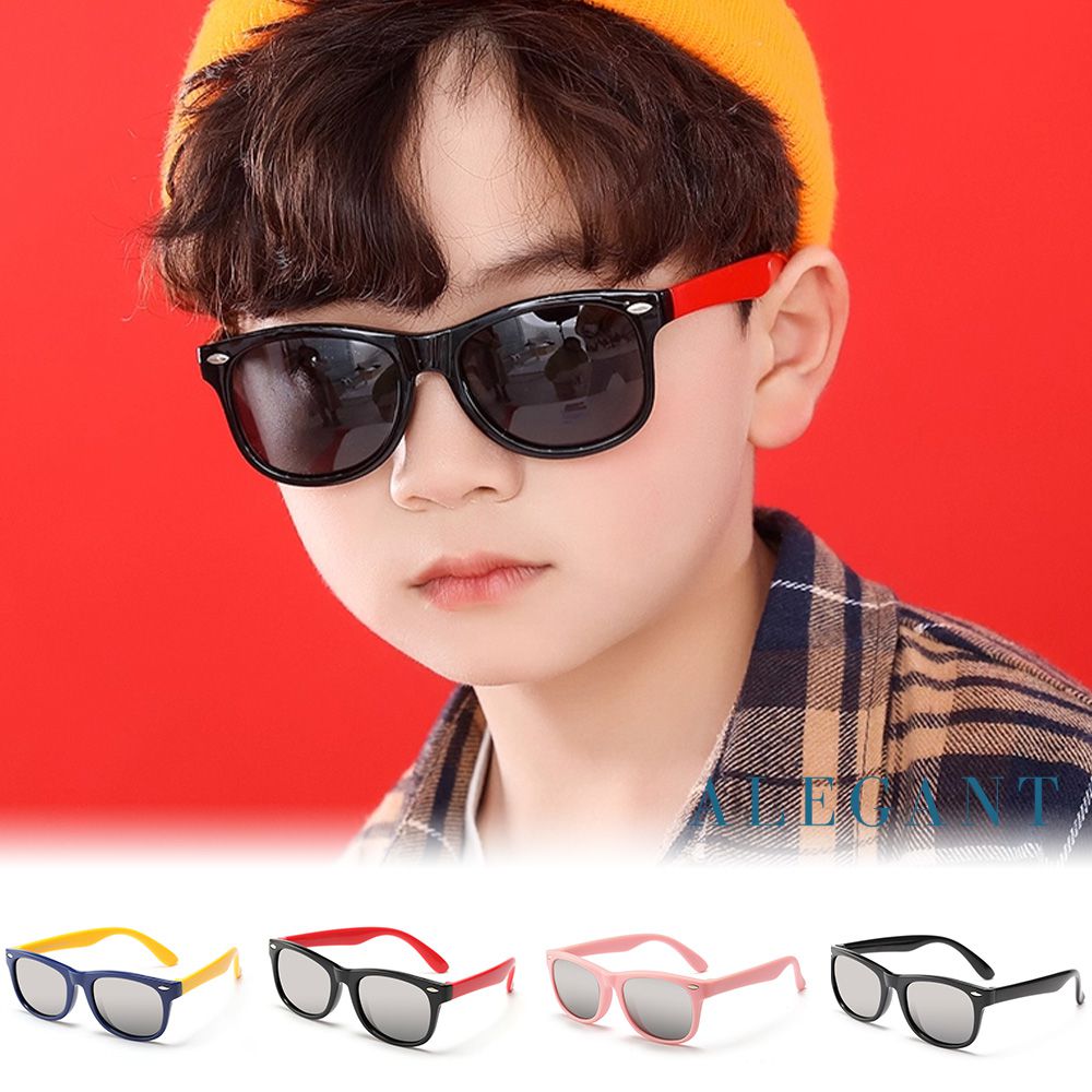 中性時尚兒童專用輕量彈性太陽眼鏡│UV400偏光墨鏡