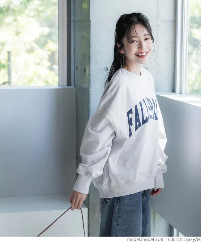 日本 COCA - 裏毛圓領百搭大學T-米杏