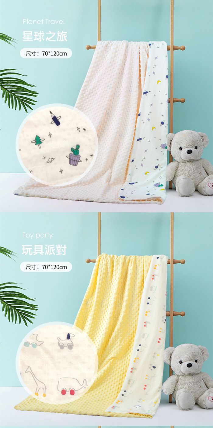 Muslin Tree - 嬰兒泡泡蓋毯 紗布毯 全棉抱被-恐龍樂園-70*120cm