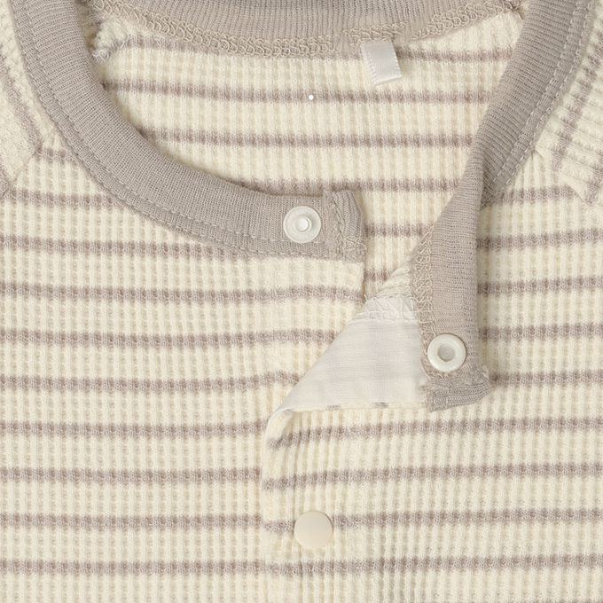 akachan honpo - 長袖兔裝-橫紋-米白色