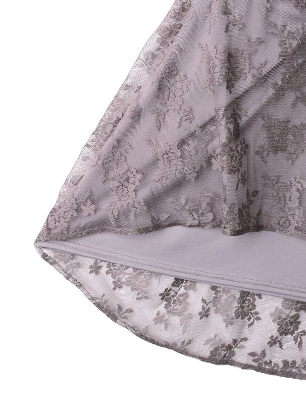 日本 GRL - 浪漫之吻花蕾絲洋裝-摩卡紫