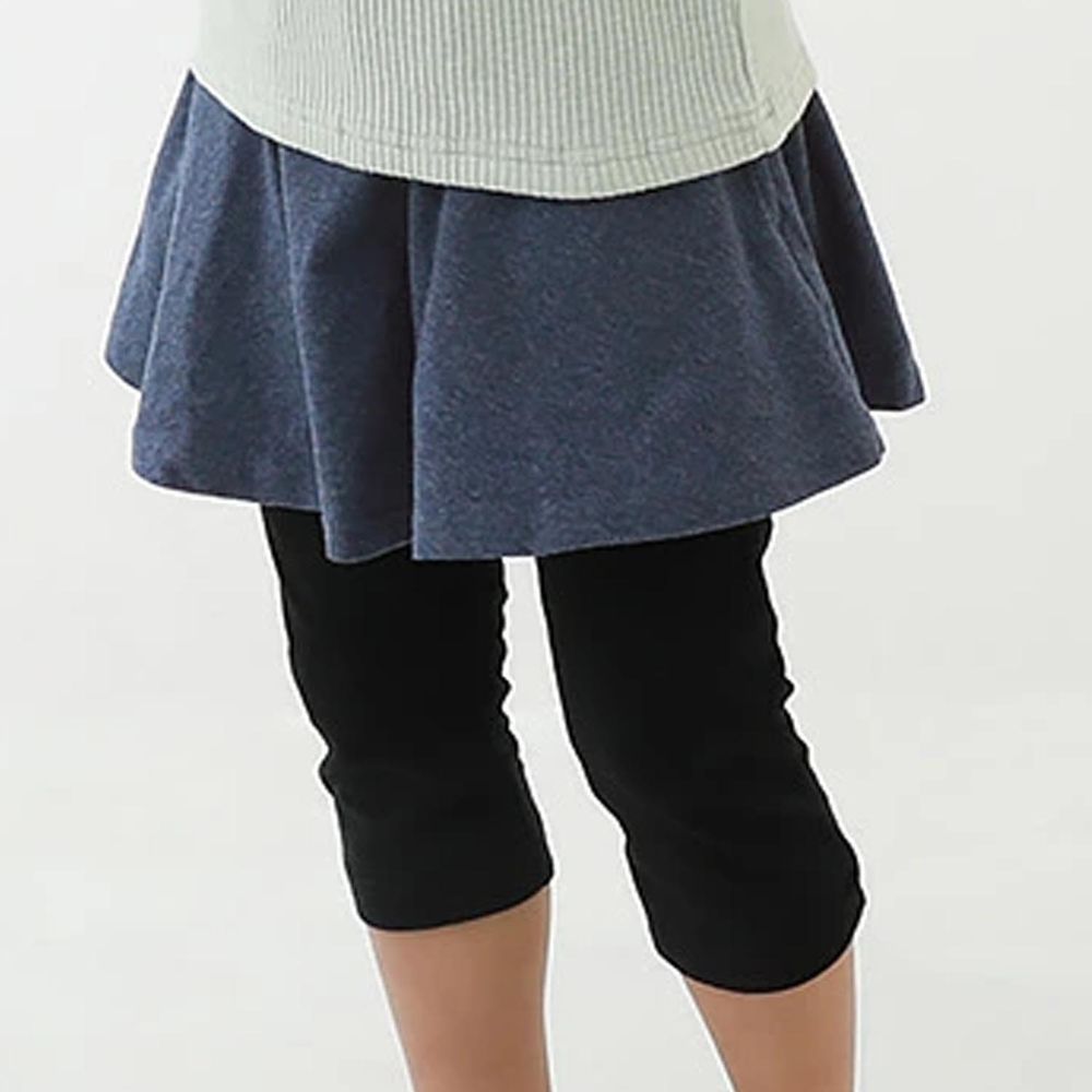 日本 devirock - 活力百搭內搭褲裙(6分丈)-素色-雜灰藍