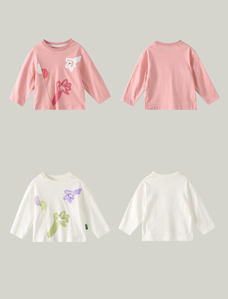 純棉Q萌長袖上衣-微笑-粉色