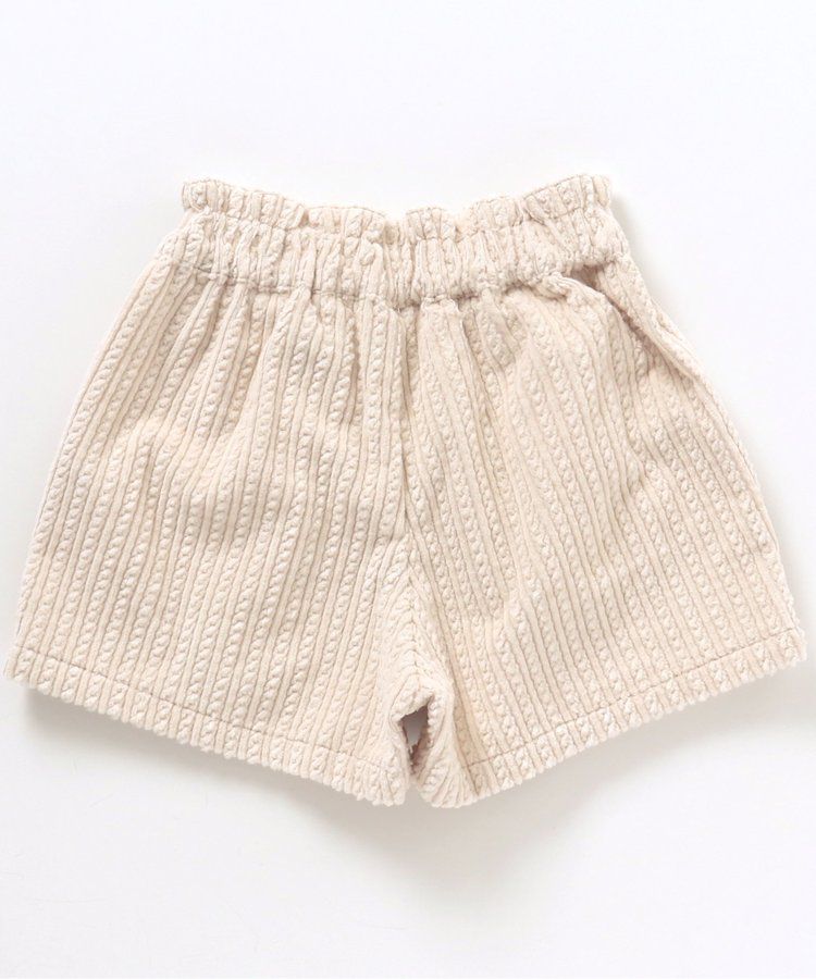 日本 apres les cours - 蝴蝶結口袋燈芯絨短褲-葡萄紫