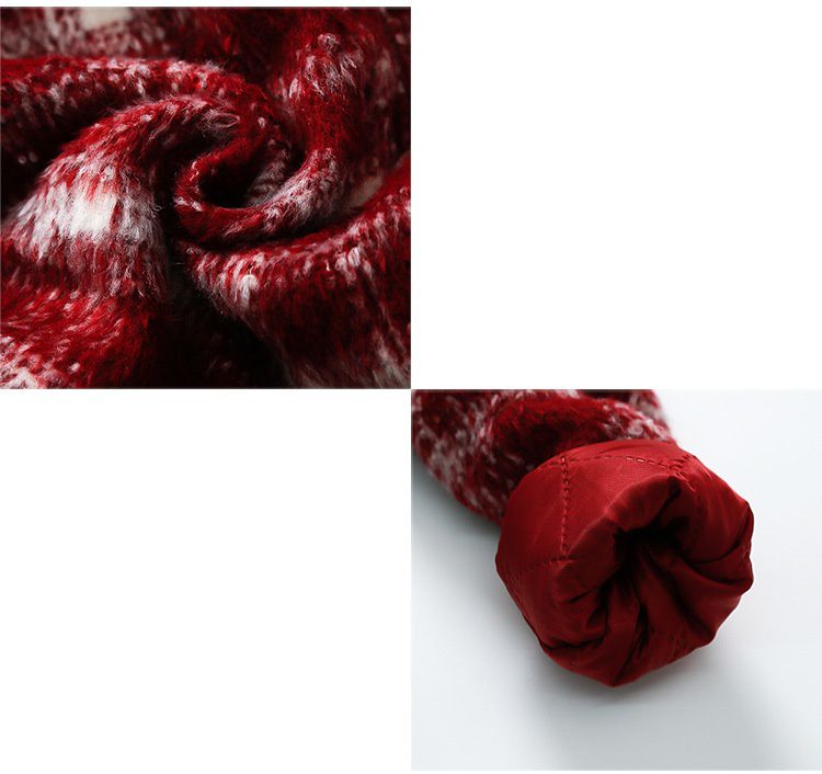 小香風綿綿雲朵連身裙套裝-背心裙+長袖外套-紅色