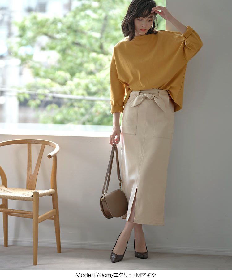 日本 Kobe Lettuce - 可愛扭結休閒長裙-草綠