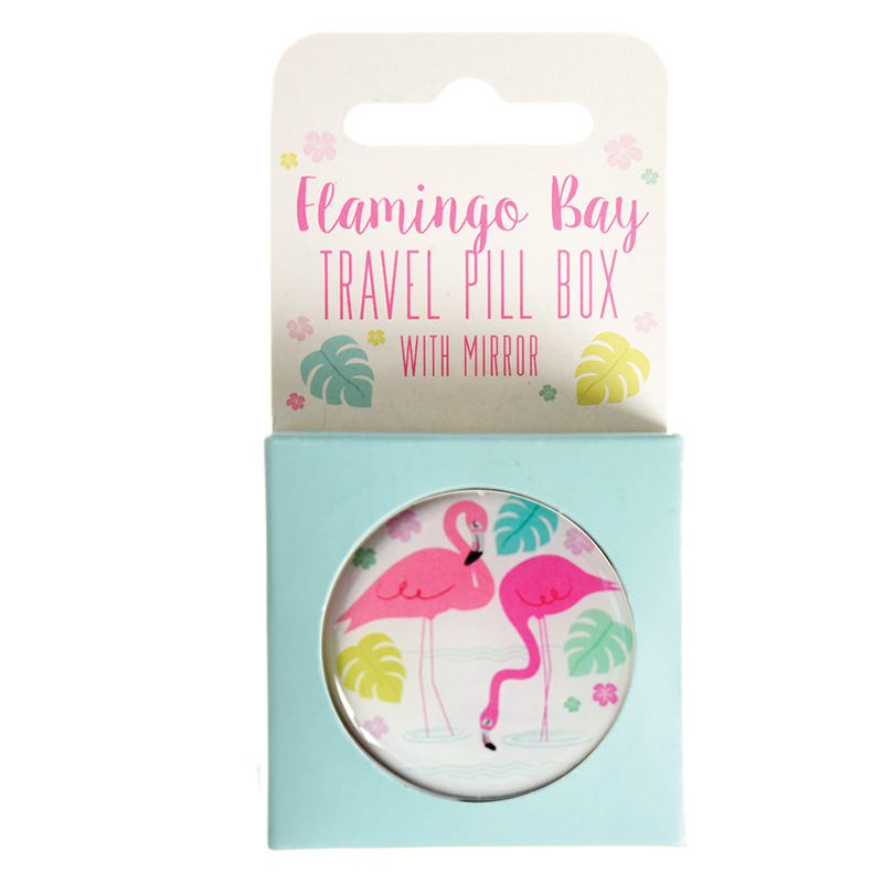 英國 Rex London - 三格藥盒(含鏡子)-火烈鳥