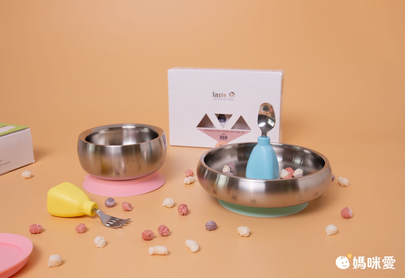 【美國little.b】316雙層不鏽鋼吸盤碗