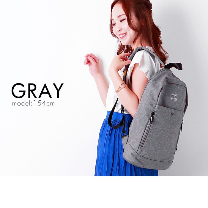 日本 Anello - 牛津布外出單肩包-Regular-GY灰色