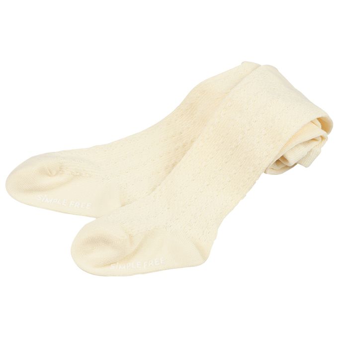 akachan honpo - 褲襪-凹凸編織-象牙白色