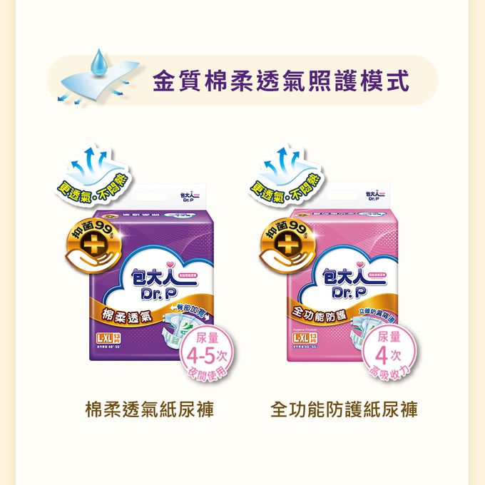 包大人 - 棉柔透氣 黏貼型成人紙尿褲/尿布(XXL 11片×6包/箱)